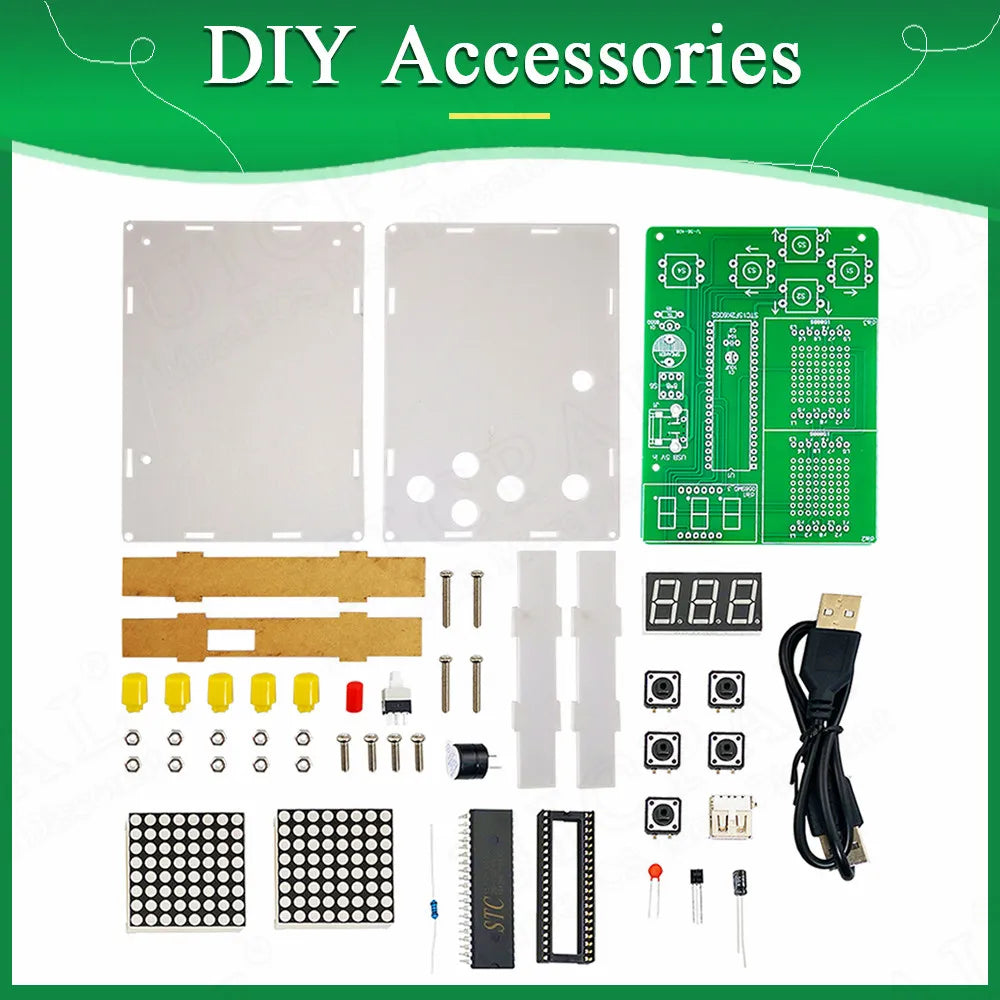 Kit de soldadura de juego de píxeles DIY con carcasa