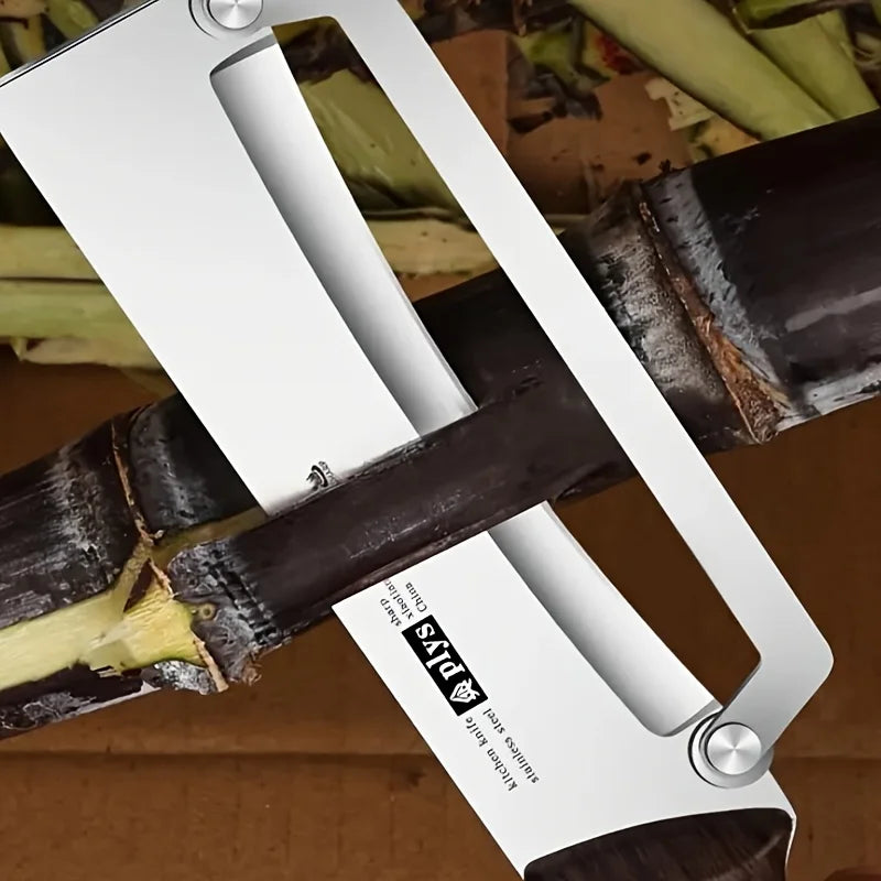 Stainless steel peeler with wooden handle for peeling and slicing fruits and vegetables | Durable and smooth operation 