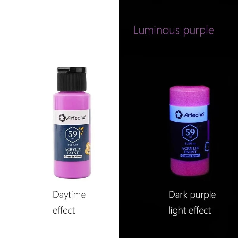 58ML Fluorescent Acrylic Pigment – Glow in the Dark