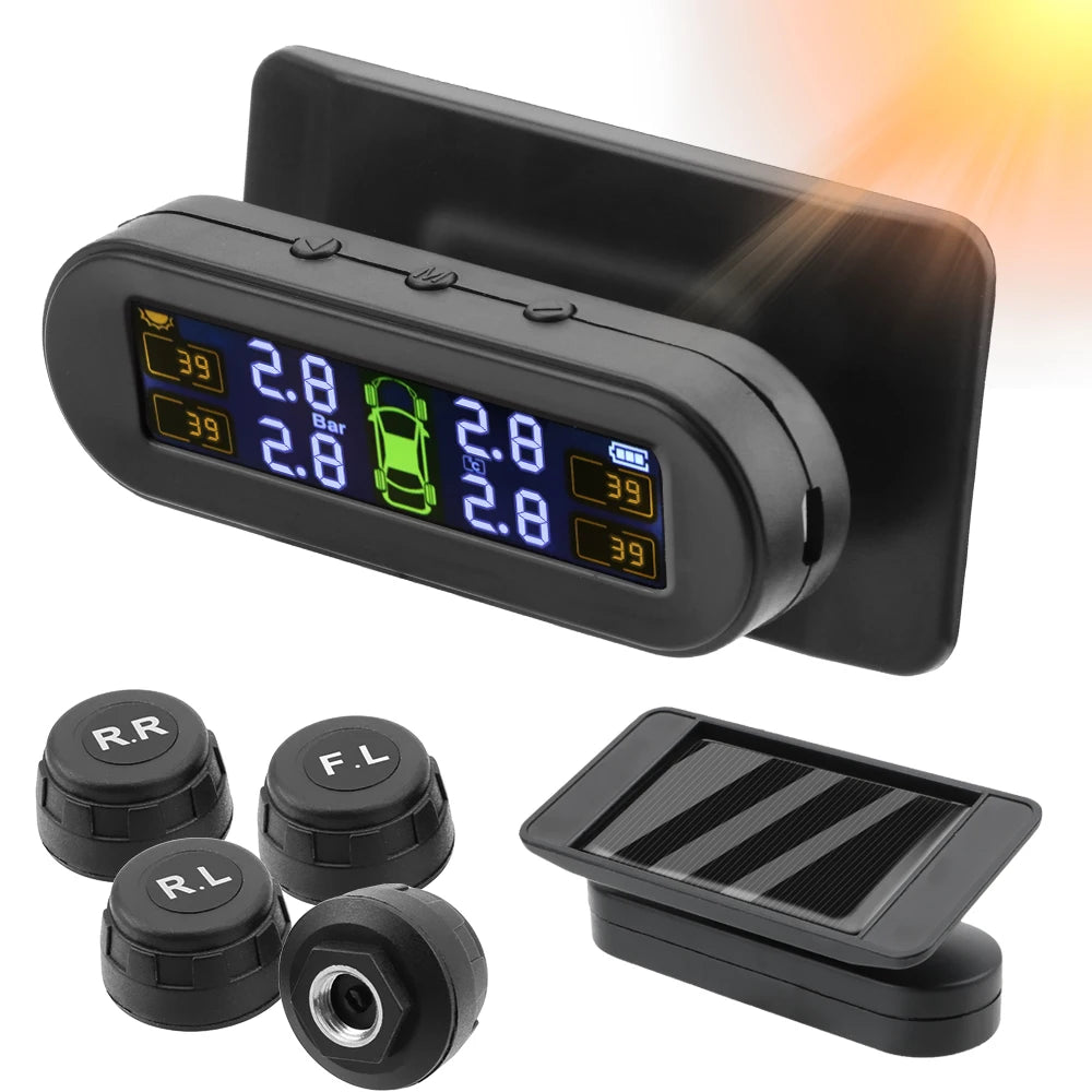 Solar TPMS Tire Pressure Monitoring System with External Sensors