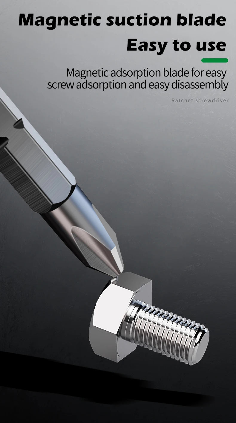Telescopic T-Handle Ratchet Screwdriver Set