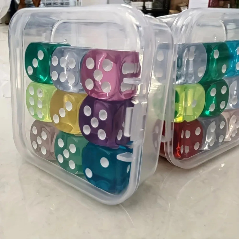 Jeu de dés de 14 mm dans une boîte de rangement, 9 pièces