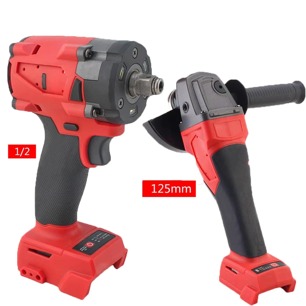 125mm Brushless Electric Angle Grinder Electric Driver 1/2" Repair Impac Wrench Devices Combo Kit for Milwaukee 18V Battery