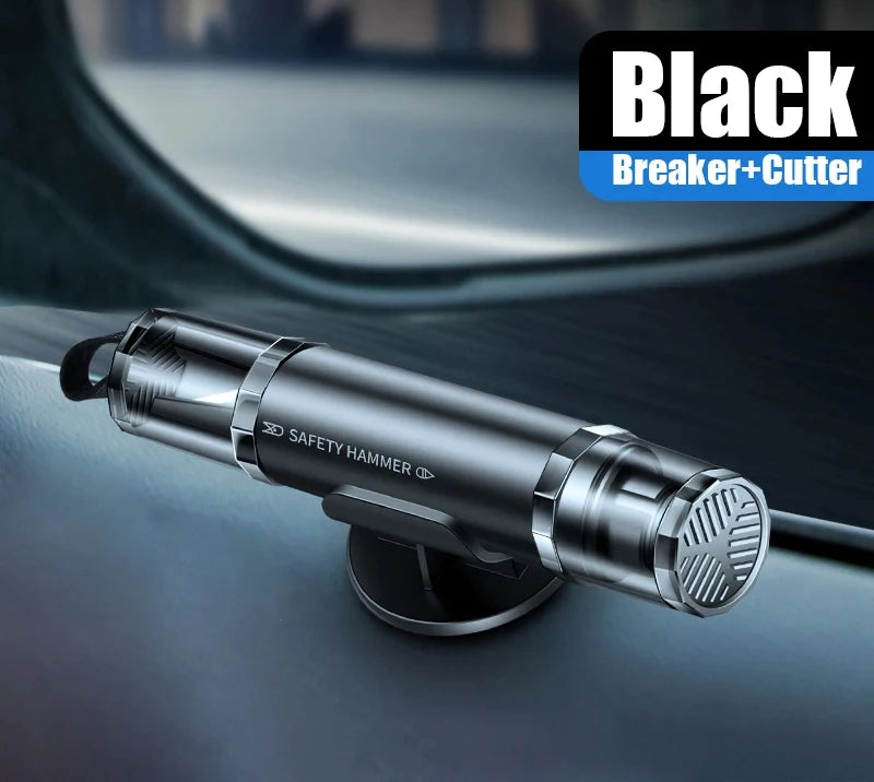 2-in-1 Car Emergency Window Breaker and Seat Belt Cutter with Base