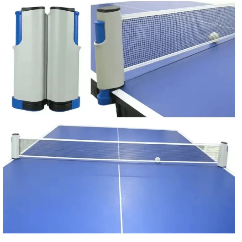 Red de tenis de mesa retráctil y juego de postes