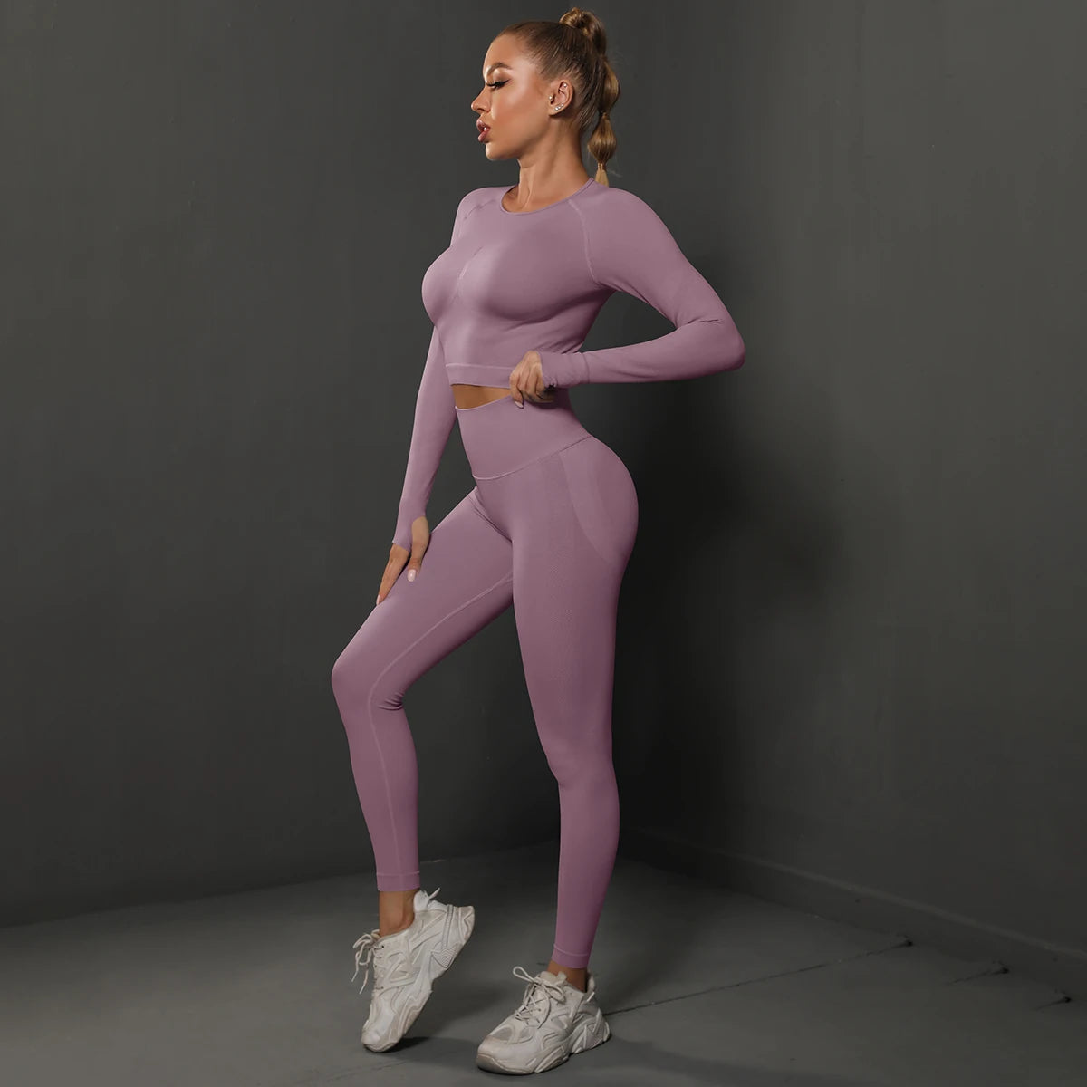 Ženski dugi rukav yoga top i set hlača