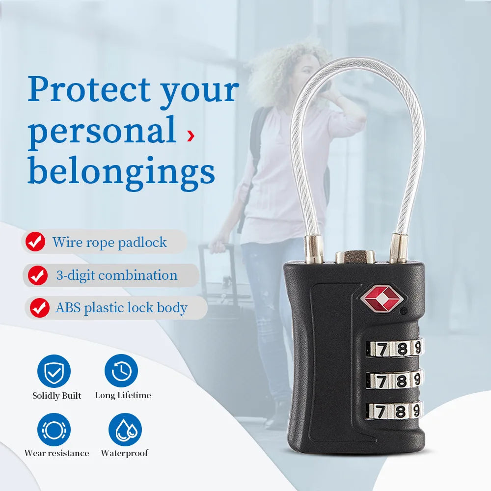 Three-Digit Travel Combination Locks - Packs