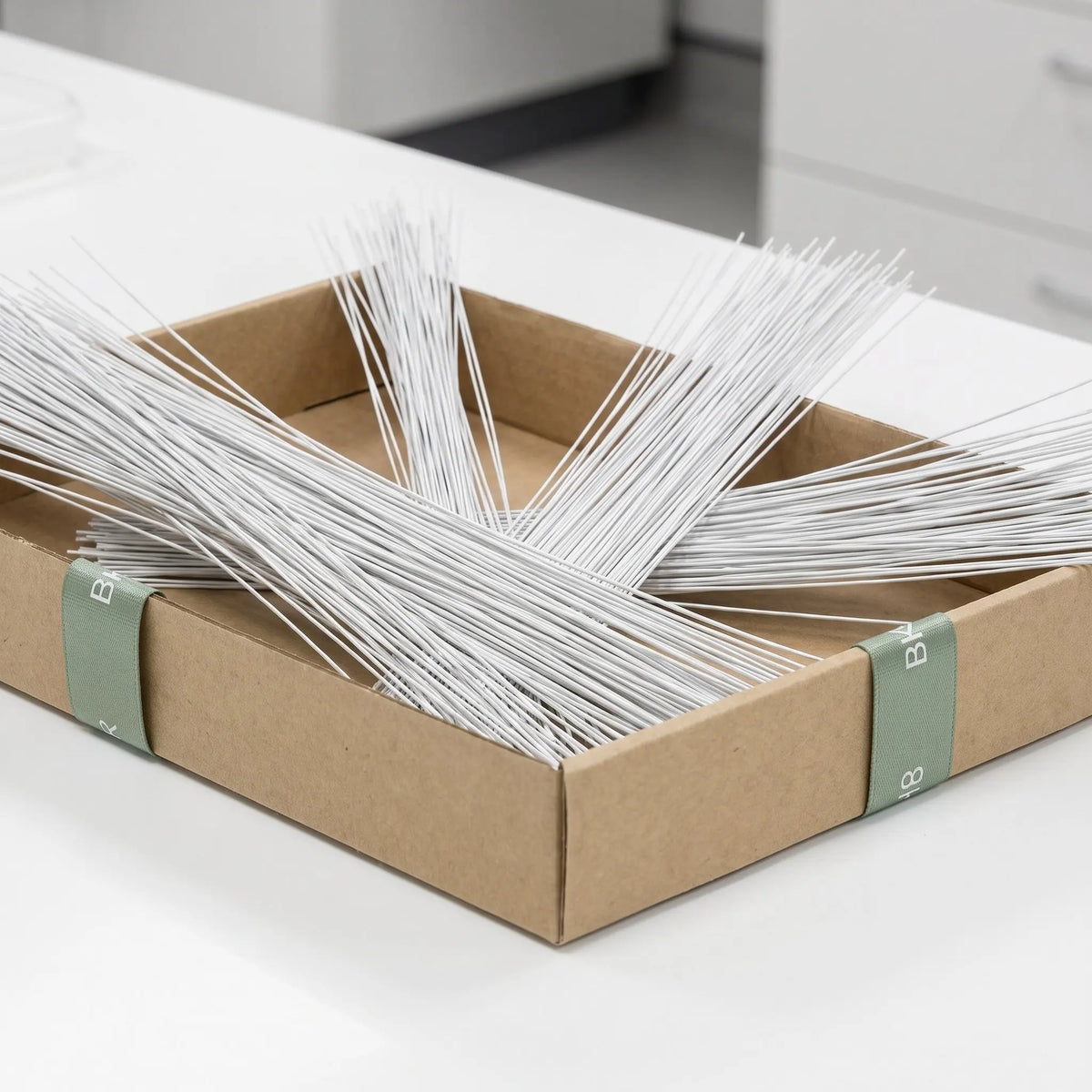 White Paper-Covered Floral Stem Wire, 50 × 40 cm