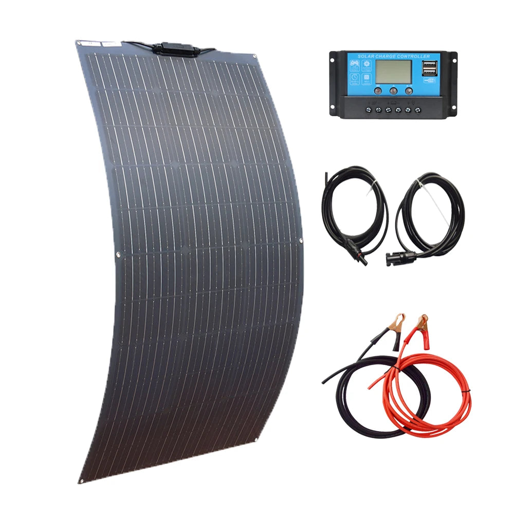 Flexible Solar Panel Kit for 12V 24V Battery