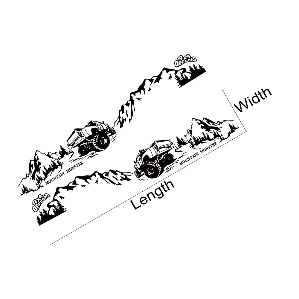 Car Sticker 4X4 Off Road Mountain Decal For Ford F150 Toyota Hilux Isuzu Dmax Dodge RAM Chevrolet Silverado Auto Accessories