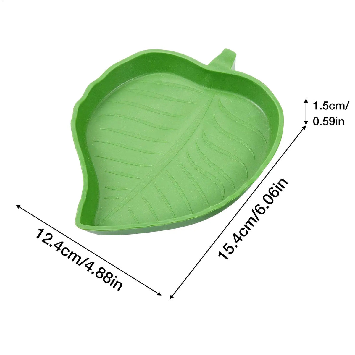 Leaf-Shaped Reptile Food or Water Dish, Small or Large