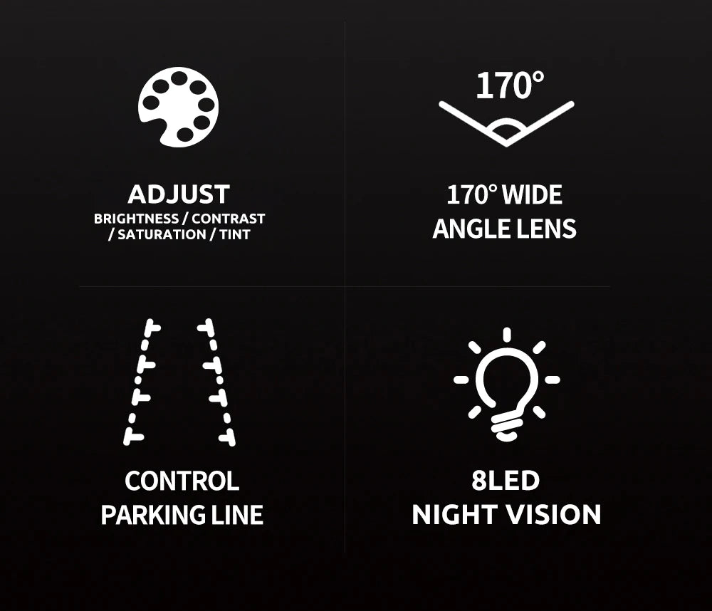 Kit caméra de recul avec moniteur et vision nocturne (4,3-7")