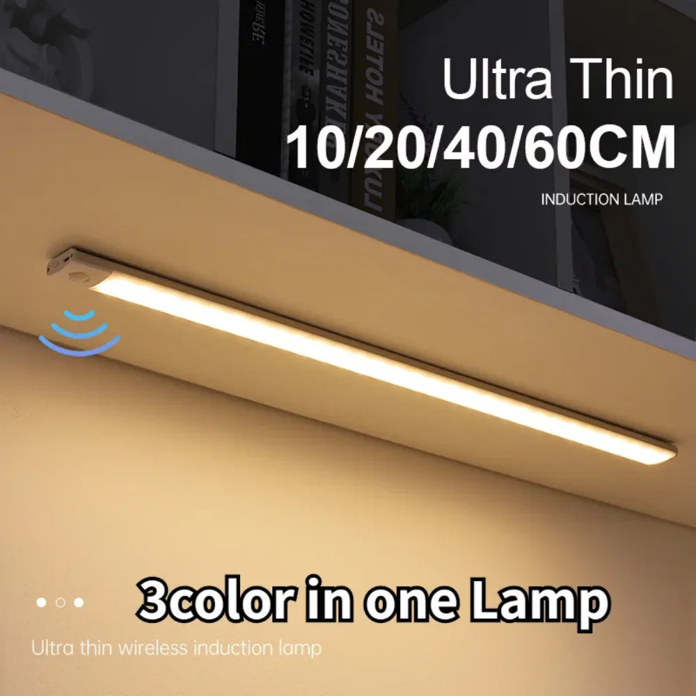 USB Rechargeable Three-Colour Cabinet Sensor Light