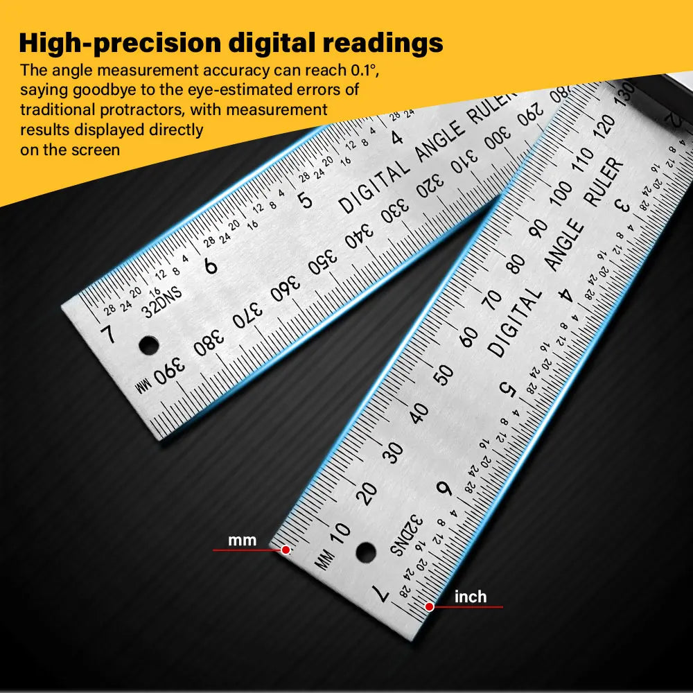 200 mm Digital Angle Ruler with Locking Knob