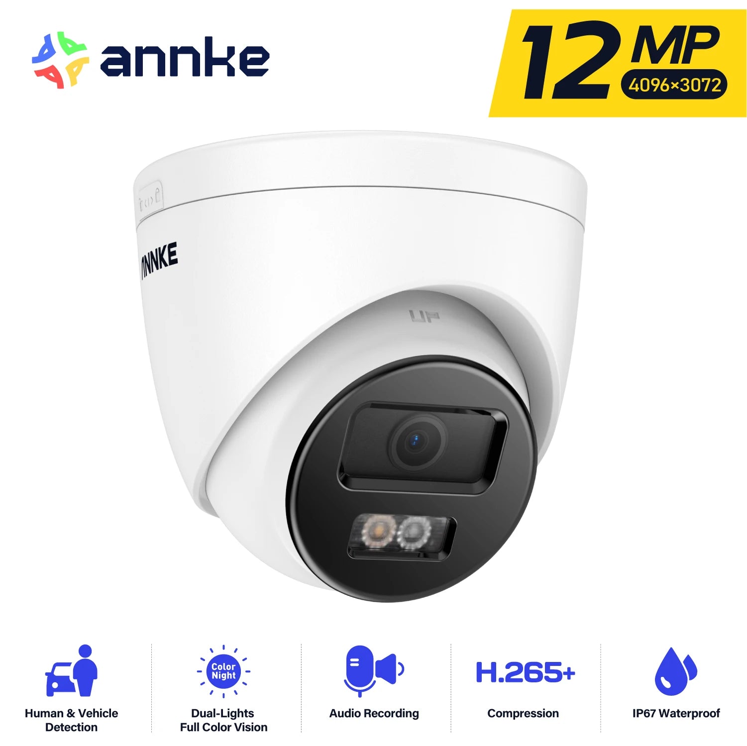 ANNKE 12MP Outdoor PoE Security Camera with Smart Dual Light