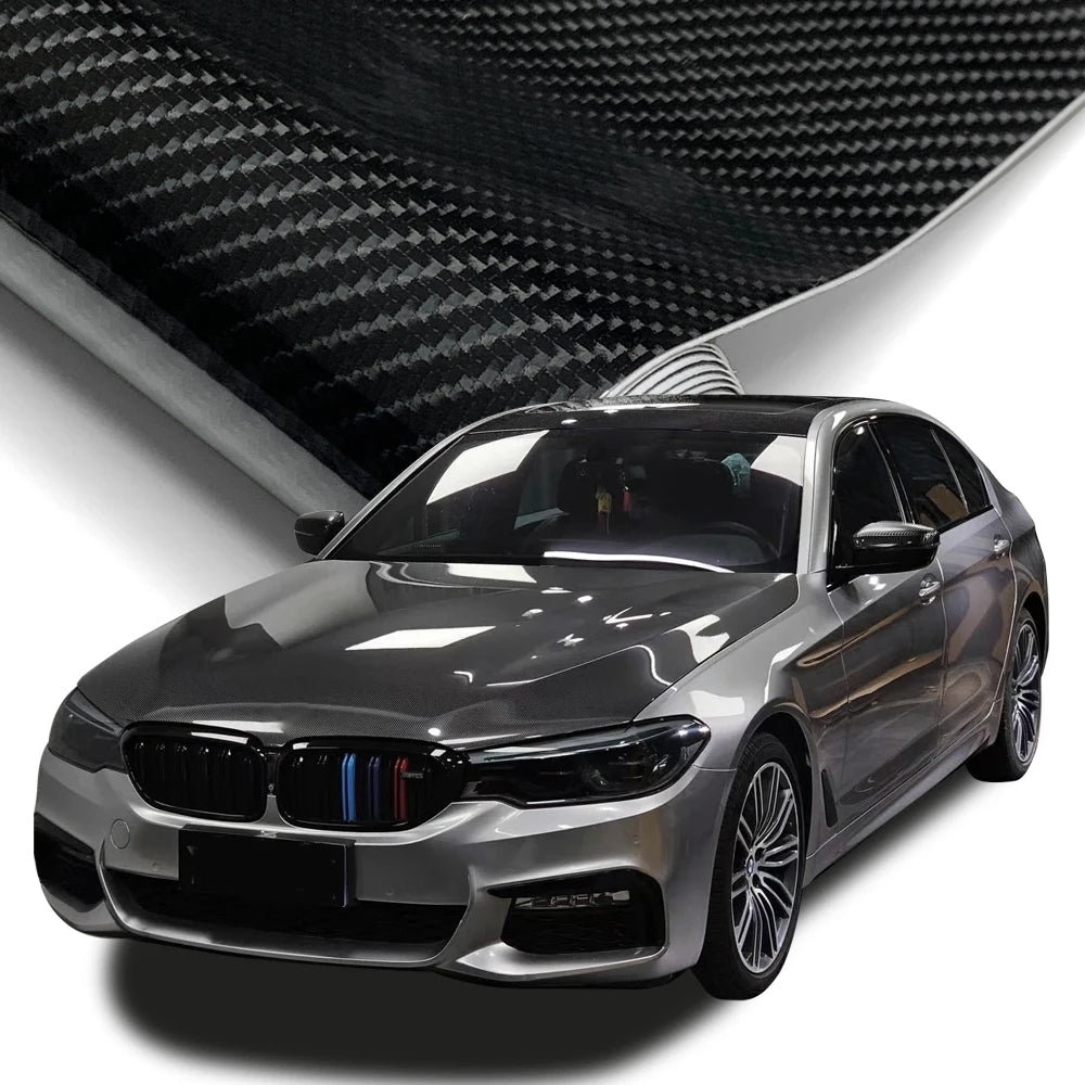 Carbon Fiber Vinyl Wrap Film 1.45m x 2m Glossy Black