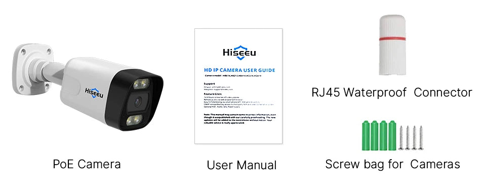 POE 5MP 8MP 4K IP Camera with Color Night Vision and Face Detection