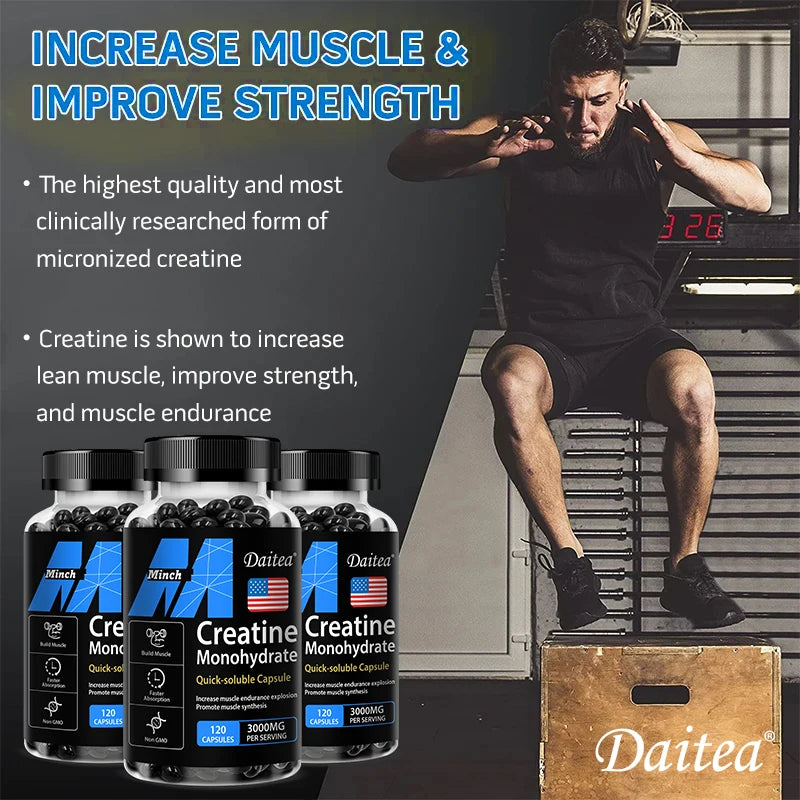 Creatine Monohydrate Supplement Capsules