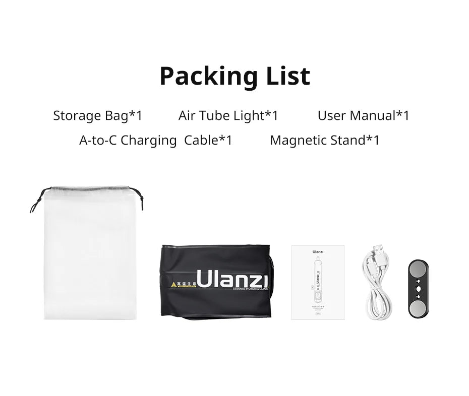 Ulanzi UA12/UA20 Taşınabilir Hava Tüpü Işık 12W İki Renkli Dolgu Işığı