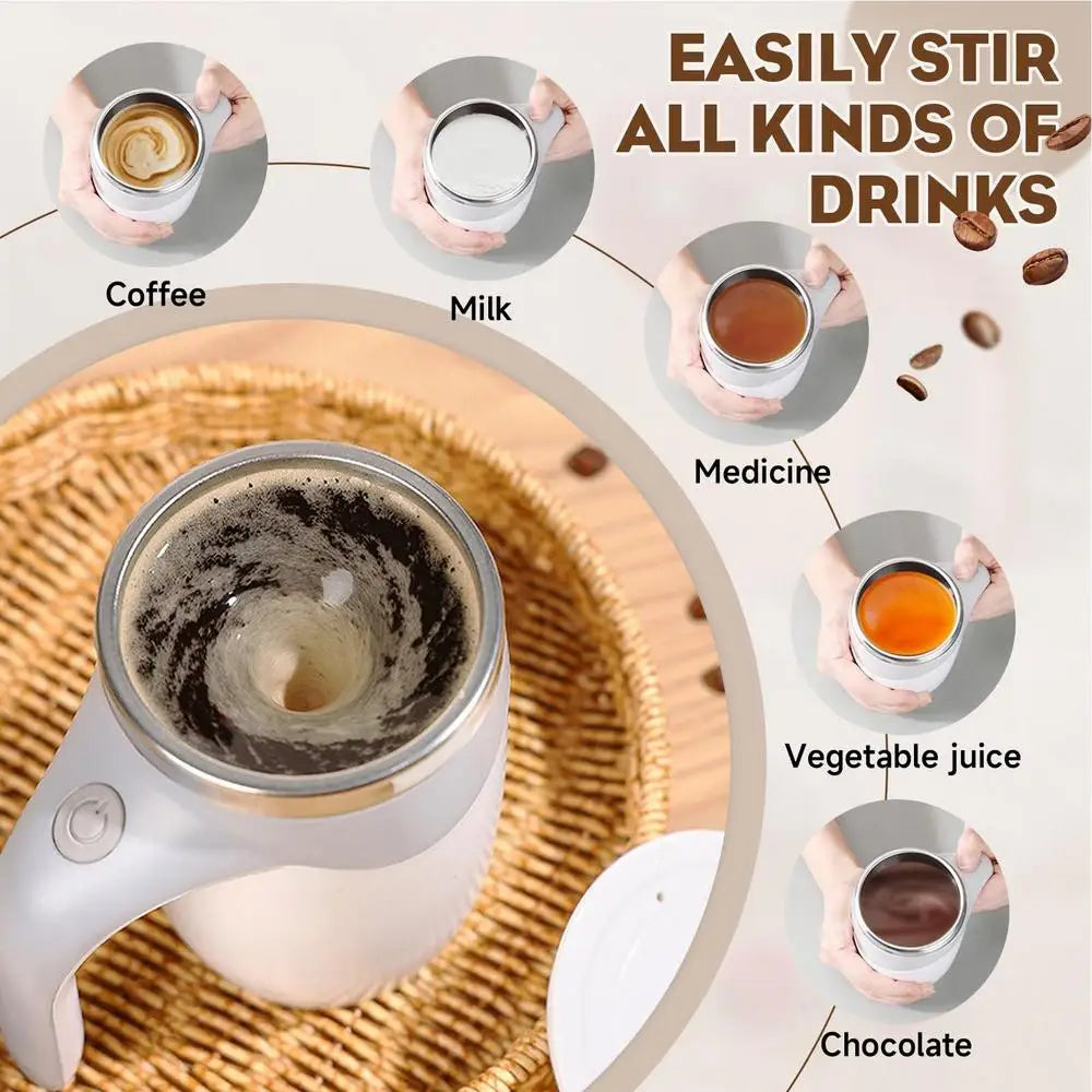 Magnetic Coffee Stirrer Mug Rechargeable Automatic Quiet Fast Stirring Cup With Lid