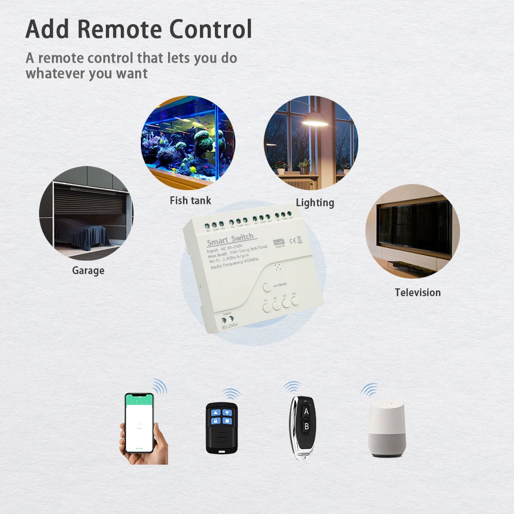 Tuya Four-Channel Smart Relay - Supply Options