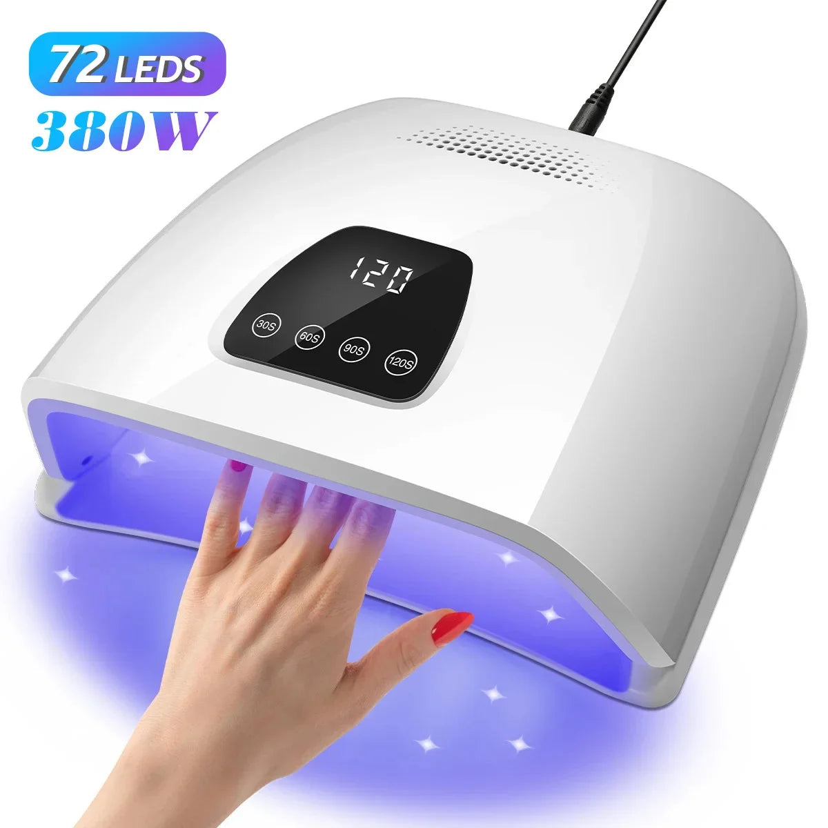 480W UV LED Nail Lamp with Large Space and Whitening Mode