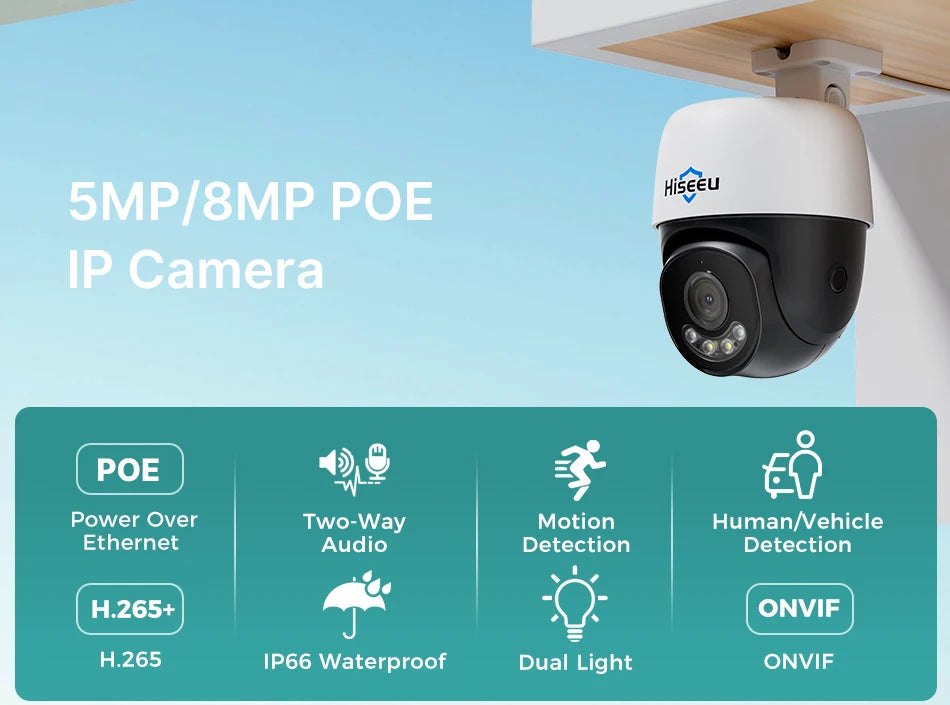 4K PTZ PoE IP Security Camera