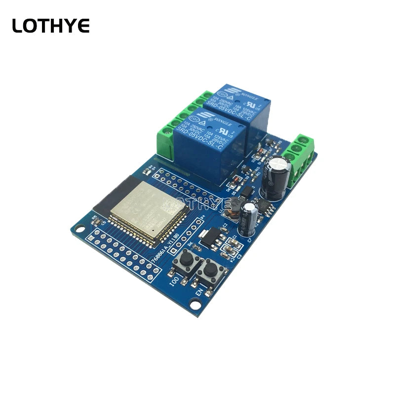 ESP32 Dual-Relay Wi-Fi and Bluetooth Development Board