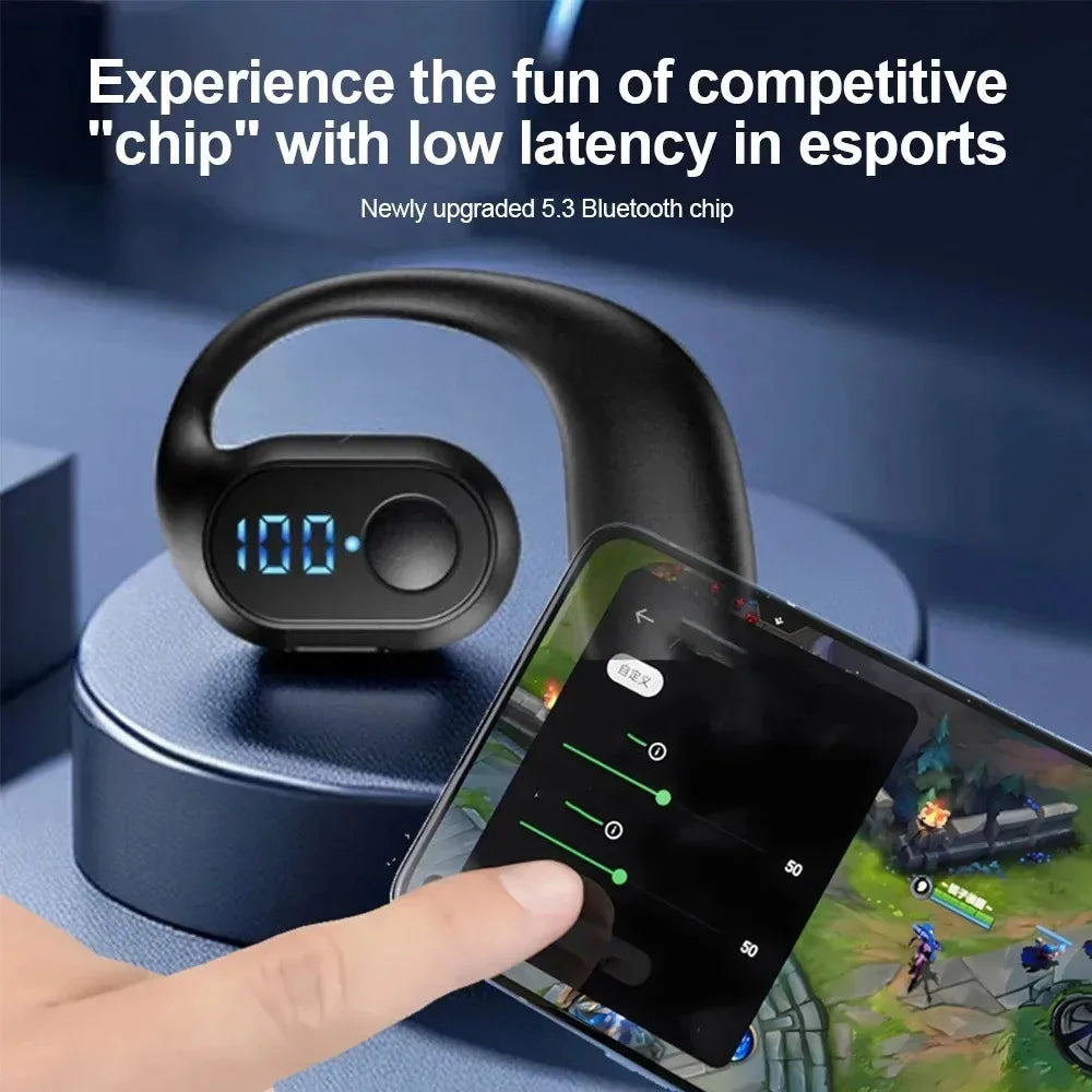 Auricolare Bluetooth 5.3 con gancio, monoauricolare