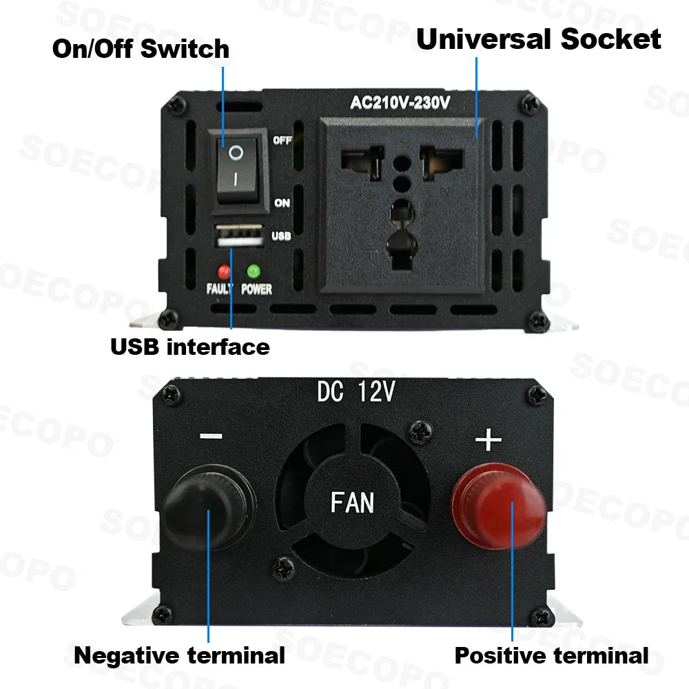 Komplet solcellekit 300W panel, 100A controller, 12V inverter