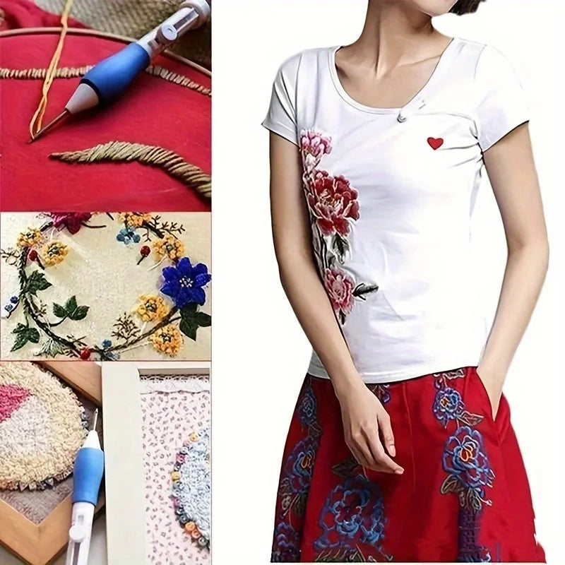 Adjustable Punch Needle Embroidery Kit with Storage Box