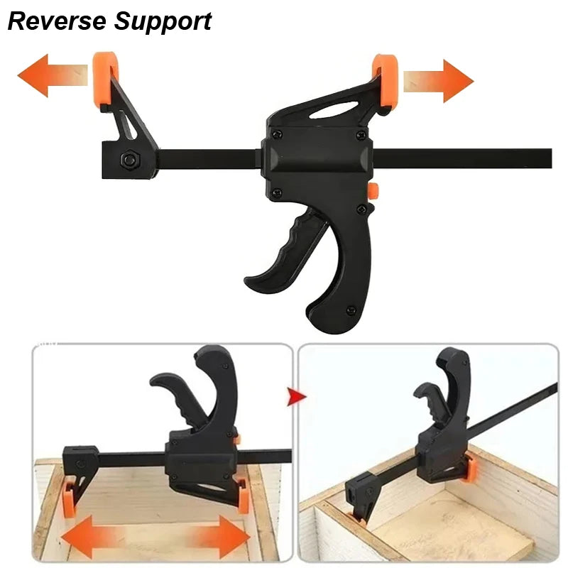 Woodworking Clamp F Hard Quick Release Ratchet Speed Squeeze Clip Kit Long Carpenter Set Nylon Gadget Work Bar Hand Tool 4inch 