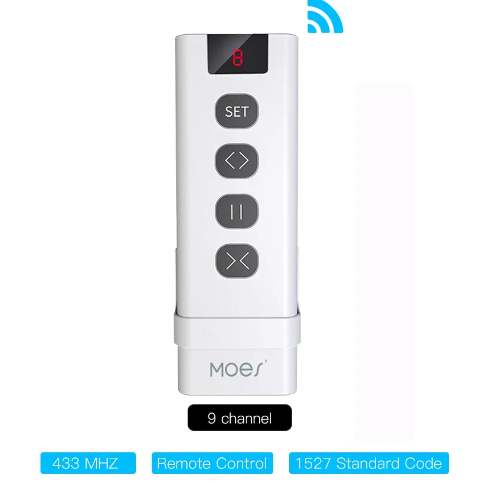 MOES WiFi RF433 Smart 2.5D Arc Glass Touch Curtain Switch for Roller Blinds Shutters Smart Life/Tuya APP Works Alexa Google Home