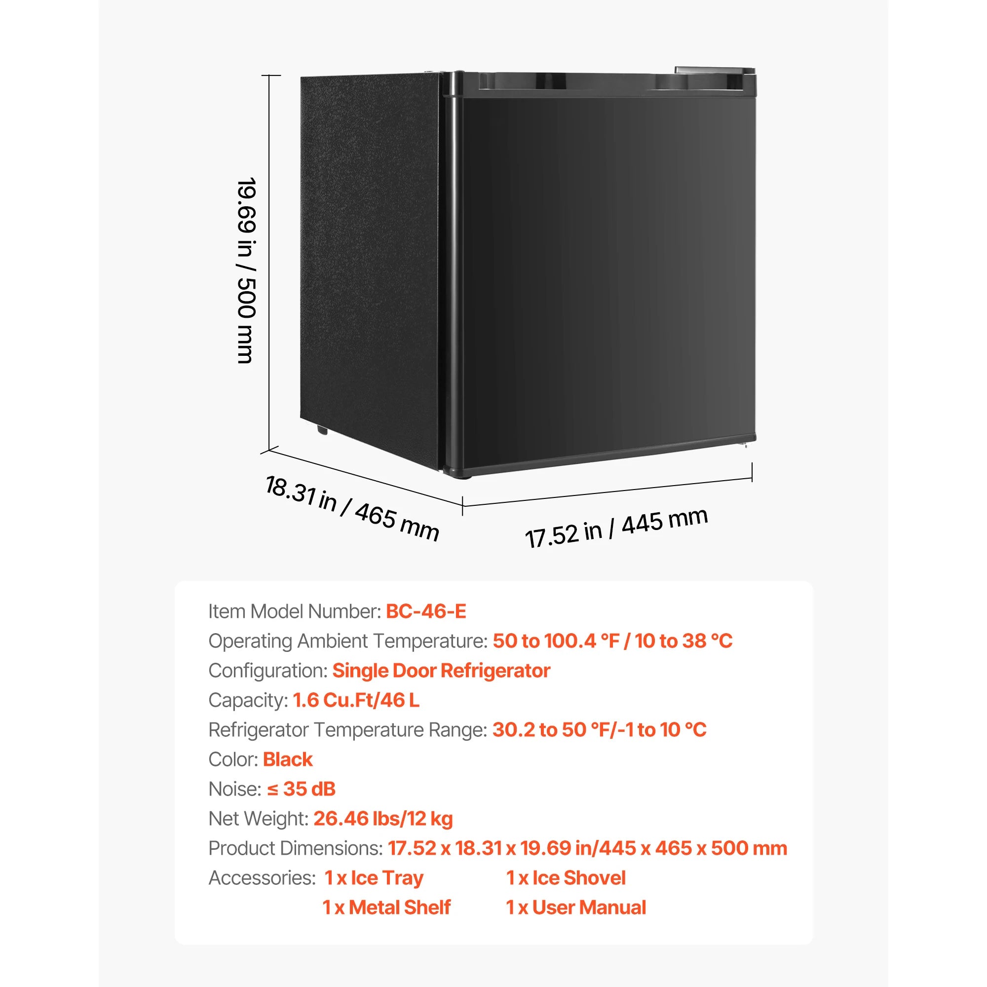 Compact Mini Fridge 1.6–3.2 Cu.Ft Quiet Refrigerator with Adjustable Shelves