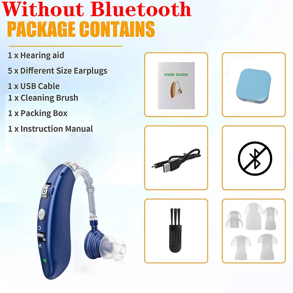 2024 new cheap digit BTE Rechargeable Sound Amplifier Severe Hearing Aid For Deaf People Hearing Aid For The Deaf People 