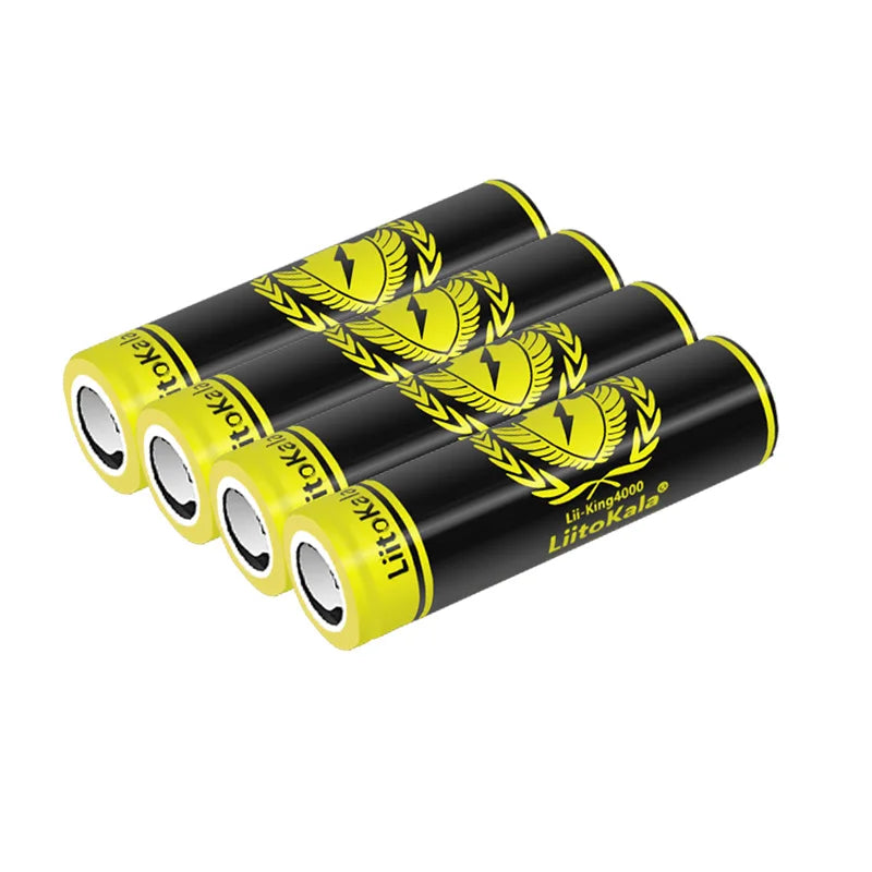 4pcs LiitoKala Lii-King4000 Highest Capacity 18650 4000mAh  battery Original 3.6V Reachargeable batteries for flashligh 