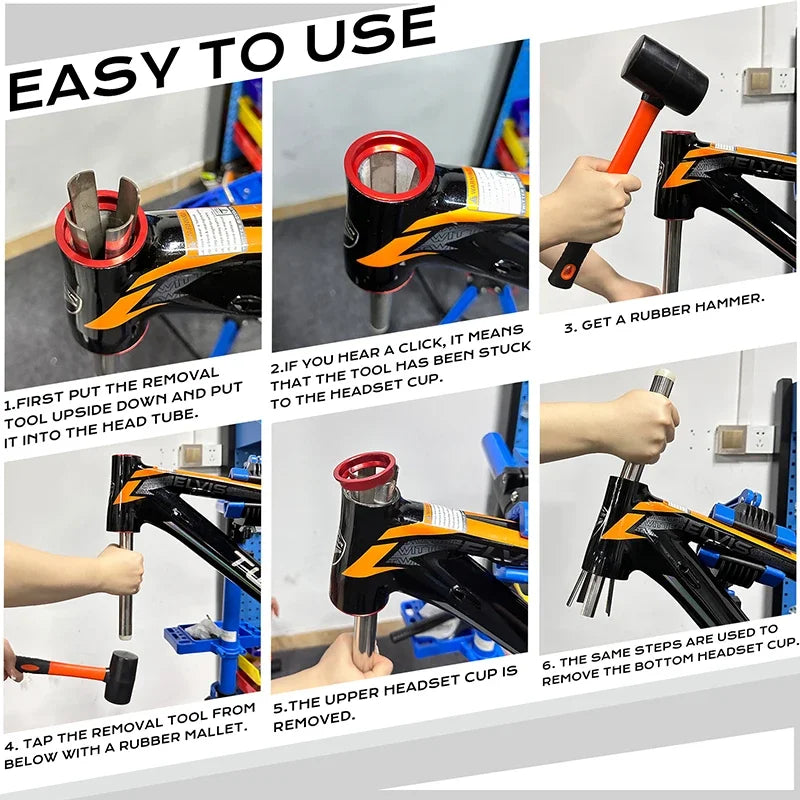 Bicycle Headset Removal Tool with Optional Rubber Mallet