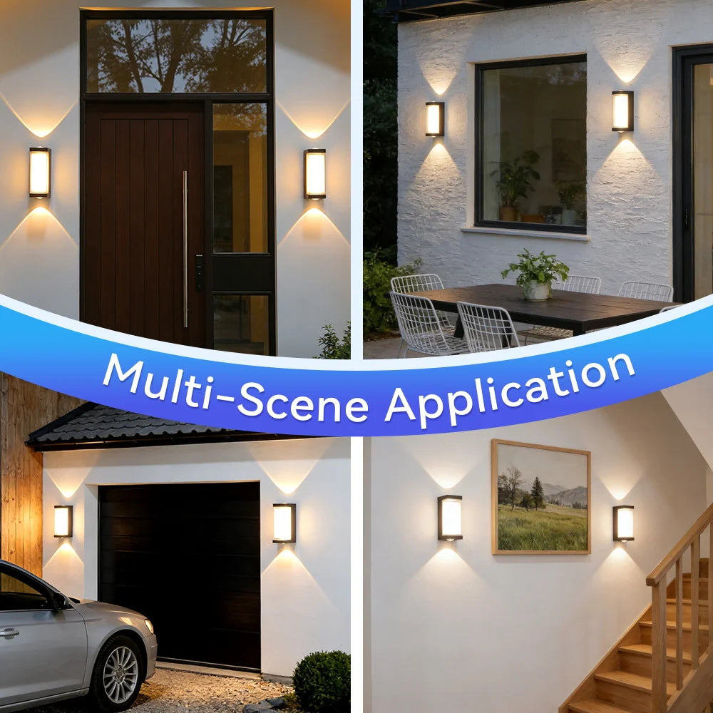 Applique da esterno LED da 12 W, IP65, tre forme del paralume