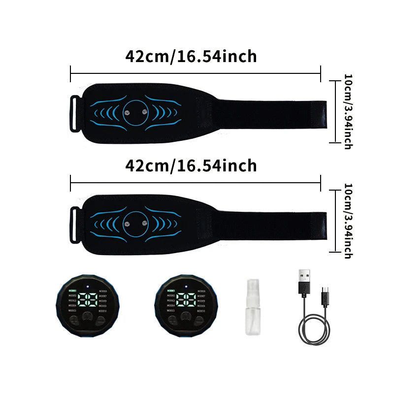 EMS Muscle Stimulator Abdominal Toning Belt Smart Muscle Toner Recharge Body Shaping Massage Belt Weight Loss Fitness Equipment 