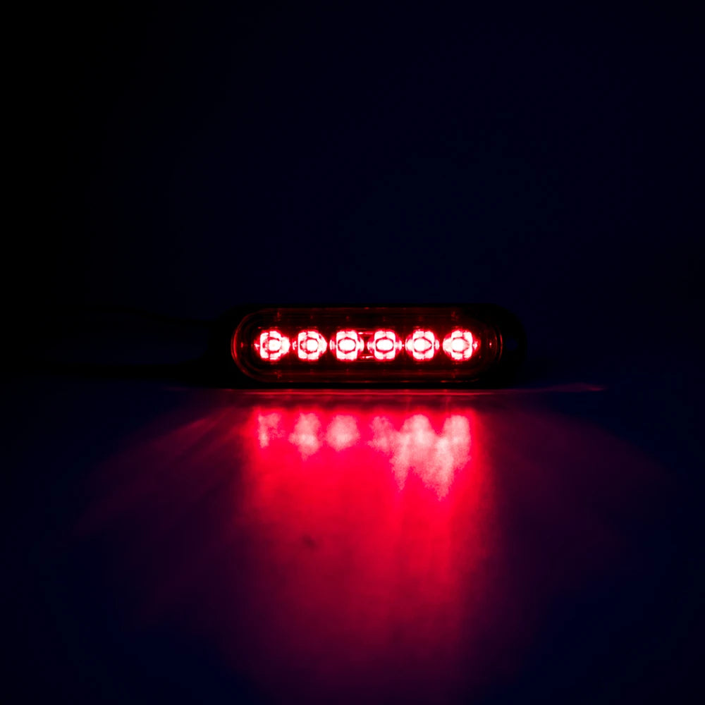 10PCS 12V 24V 6 LED Side Marker Lights Warning Light Auto Car External Lights Trailer Truck Lorry Clearance lamp Red Amber White