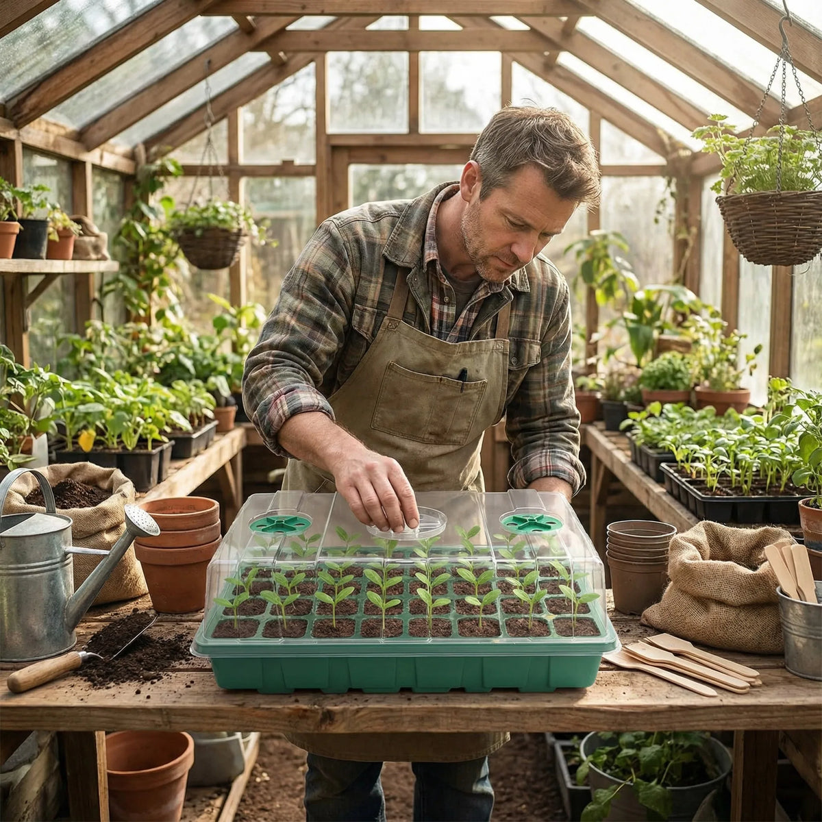 Seed-Starting Trays with Vented Humidity Domes