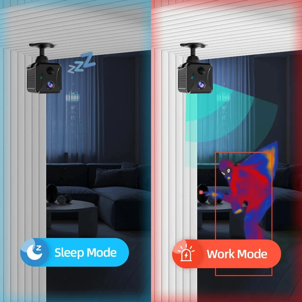 Mini 4G Security Camera with AI Detection, 5MP HD & Night Vision