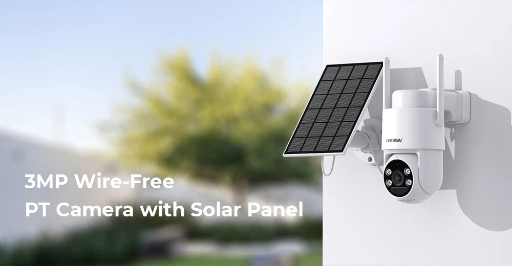 Wireless 3MP Solar Security Camera with PTZ, Color Night Vision