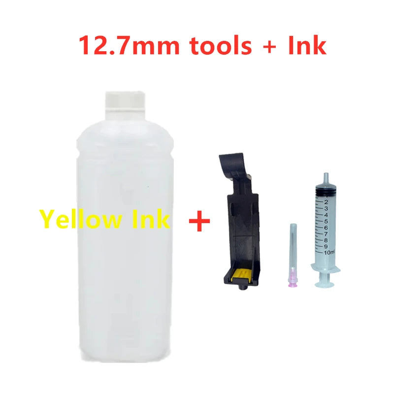 Eco 100ml Refillable Ink Compatible Quick-drying Solvent Ink Refill Ink Tool Snap Fill for 12.7mm Handheld Inkjet Printer