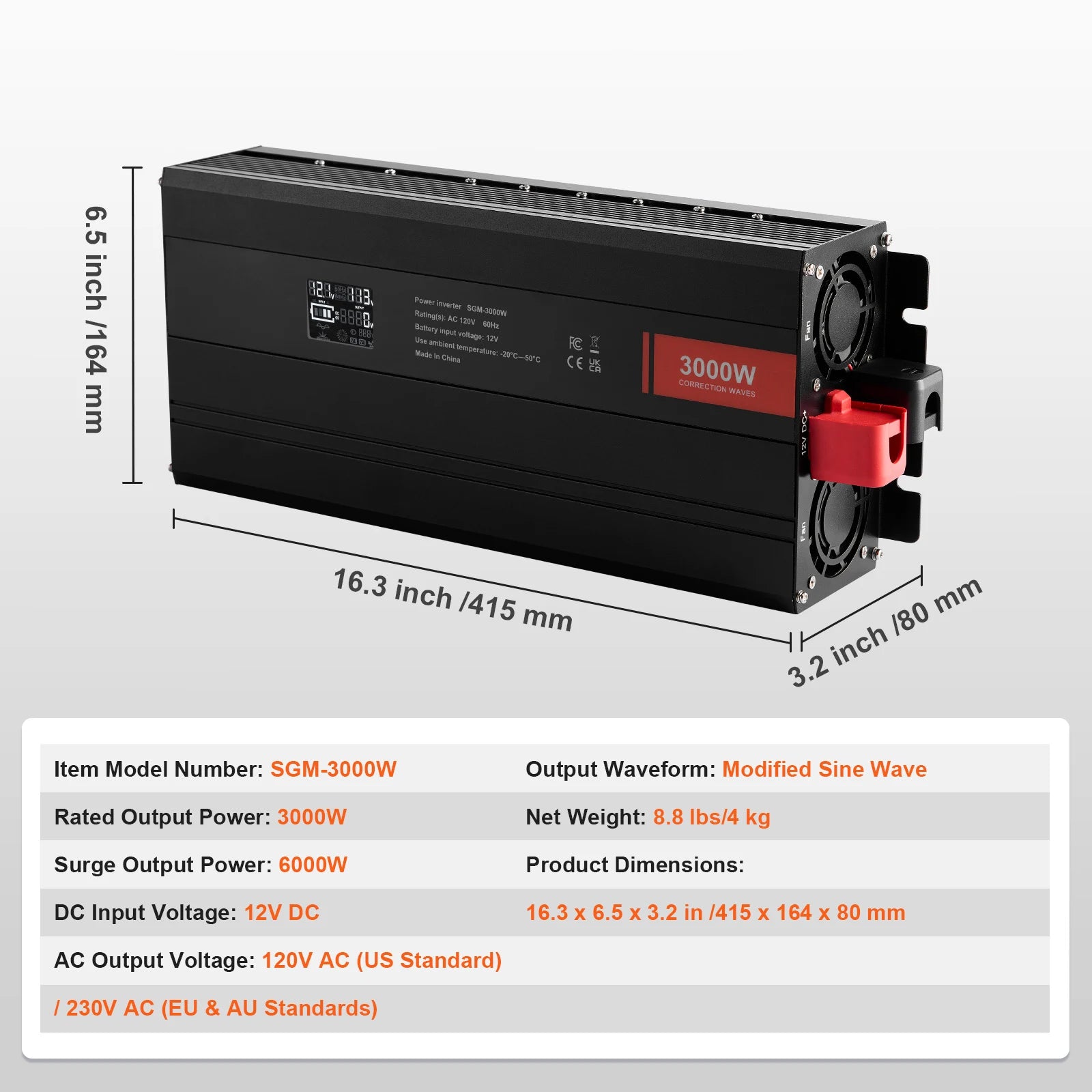 Inverter snage s modificiranim sinusnim valom 1500W–5000W za kućnu i putnu upotrebu