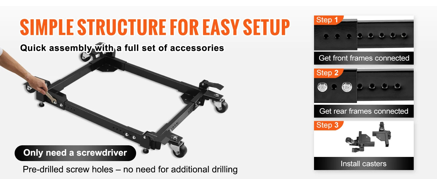 SucceBuy 1500Lbs Washing Machine Stand Movable Refrigerator Mobile Roller Base with Wheels Adjustable Bracket for Home Appliance