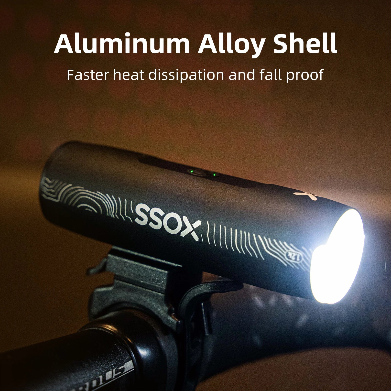 XOSS XL1200 Headlight 200-1200 Lm  Bike Light Waterproof Rechargeable Front Lamp Bicycle Light Aluminum Ultralight Flashlight 