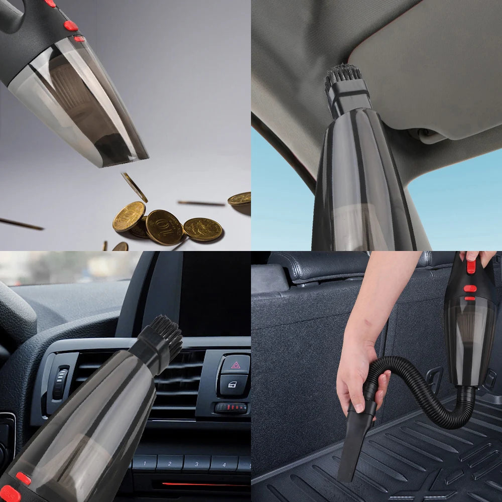 Handheld Car Vacuum Cleaner, 120 W, 12 V Plug or Cordless