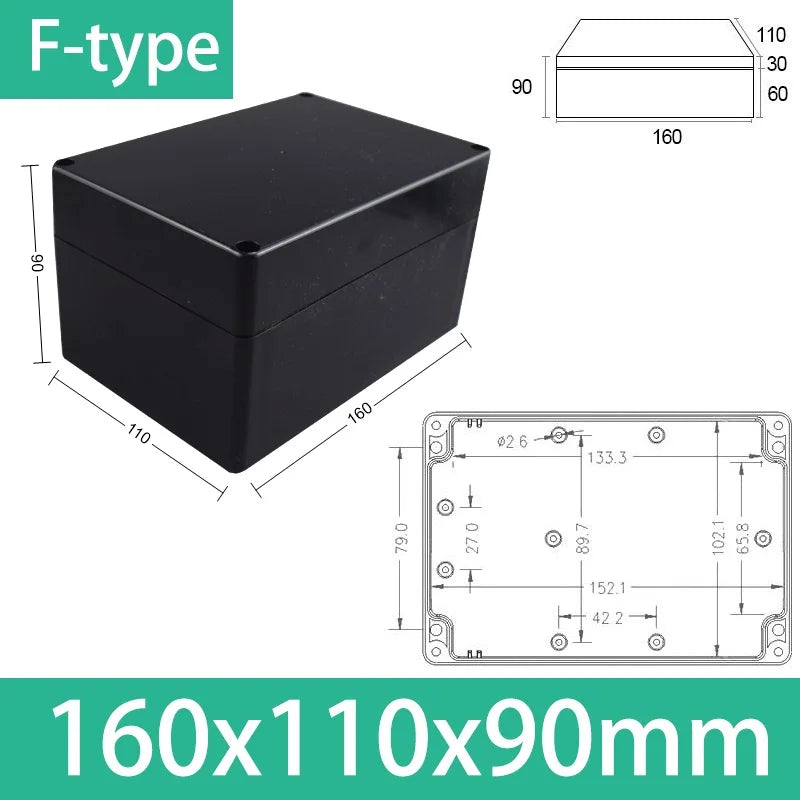 ABS Electronics Enclosure, Black or Clear Lid & Mounting Options