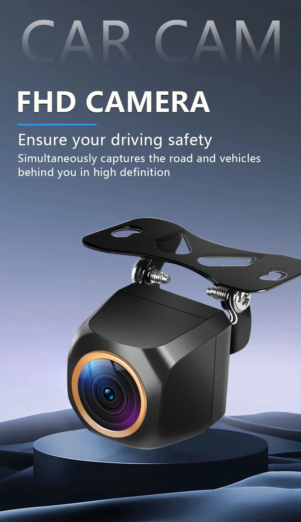 AHD 1920x1080P Car Rear View Camera 200° for Fisheye Golden Lens Full HDR Night Vision Vehicle Back Car Reversing Front Camera